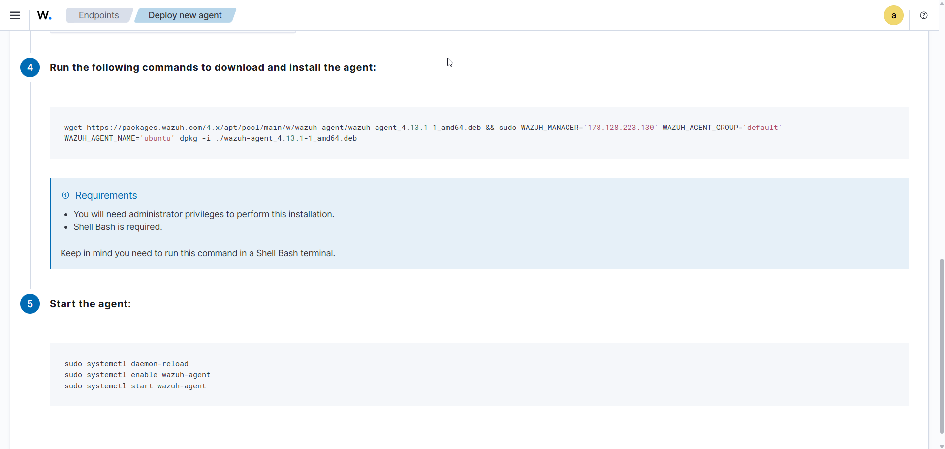 Linux Installation Command